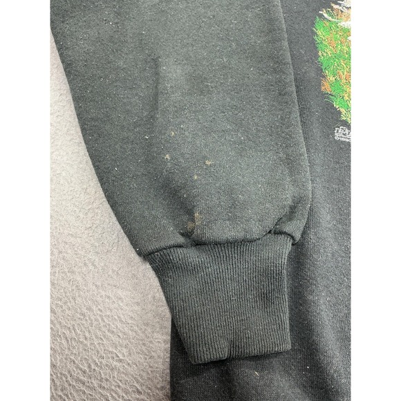 Vintage Jerzees Sweatshirt Mens XL Black Bear Wilderness Graphic Made USA 90s - Picture 5 of 12